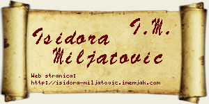 Isidora Miljatović vizit kartica